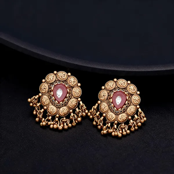 Pink_Color_Matte_Gold_Rings_Elegant_Minimal_Traditional_Daily_Wear_Jewelry_-_Pink