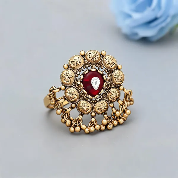 Red_Color_Matte_Gold_Rings_Elegant_Festive_Statement_Jewelry_-_Red