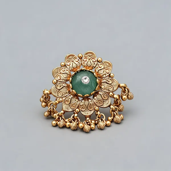 Pista_Green_Color_Matte_Gold_Rings_Designer_Ethnic_Jewelry_-_Pista_Green