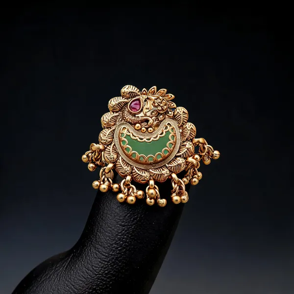 Pista_Green_Color_Matte_Gold_Rings_Elegant_Designer_Jewelry_-_Pista_Green