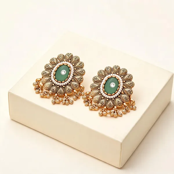 Pista_Green_Color_Matte_Gold_Rings_Traditional_Ethnic_Jewelry_-_Pista_Green