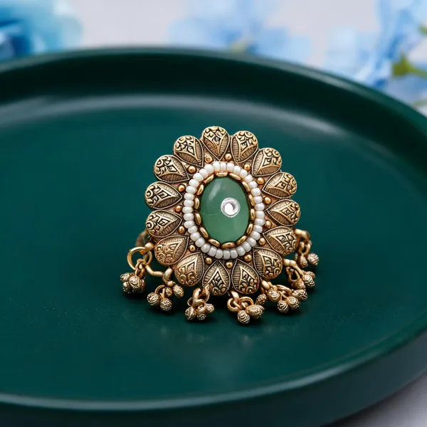 Pista_Green_Color_Matte_Gold_Rings_Traditional_Ethnic_Jewelry_-_Pista_Green