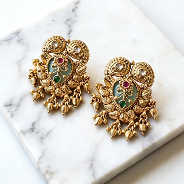Pista_Green_Color_Matte_Gold_Rings_Fresh_Stylish_Ethnic_Jewelry_Collection_-_Pista_Green