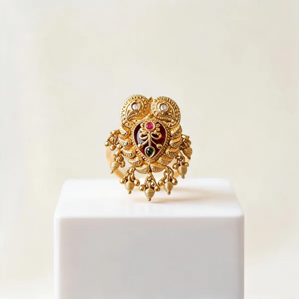 Red_Color_Matte_Gold_Rings_Elegant_Traditional_Wedding_Jewelry_Collection_Design_-_Red