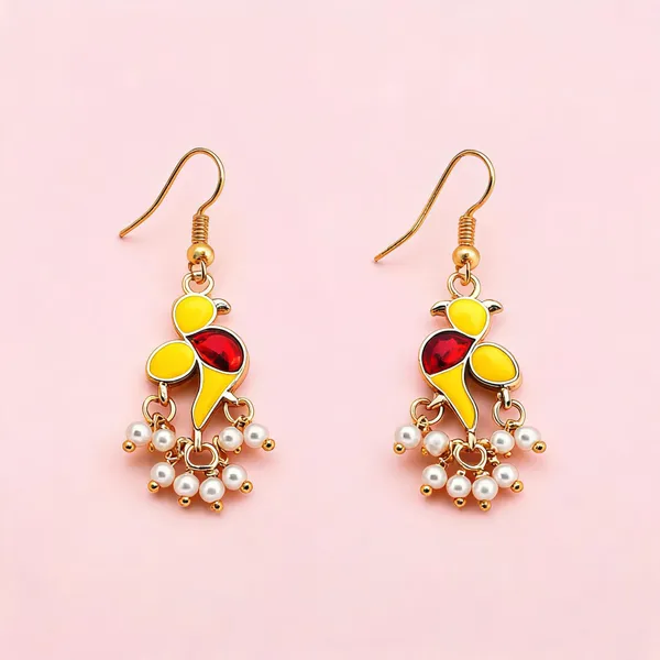 Yellow_Color_Meenakari_Earrings_Created_To_Brighten_Festive_Attire_With_Traditional_Charm_-_Yellow_-_Pack_Of_3