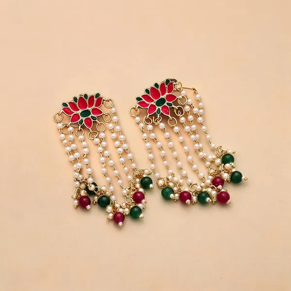 Beautiful_Rani_&_Green_Color_Meenakari_Earrings_With_Elegant_Festive_Artwork_-_Rani_&_Green
