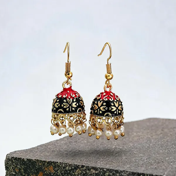 Black_Color_Mint_Meena_Earrings_Featuring_Attractive_Traditional_Designer_Jewelry_Style_-_Black_-_Pack_Of_2