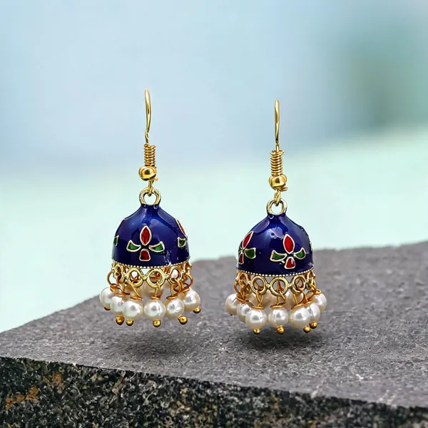 Blue_Color_Meenakari_Earrings_With_Beautiful_Festive_Ethnic_Fashion_Appeal_-_Blue_-_Pack_Of_2