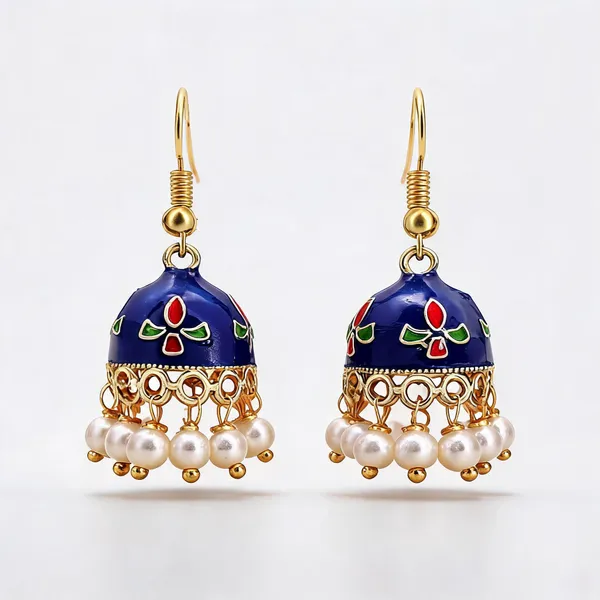 Blue_Color_Meenakari_Earrings_With_Beautiful_Festive_Ethnic_Fashion_Appeal_-_Blue_-_Pack_Of_2