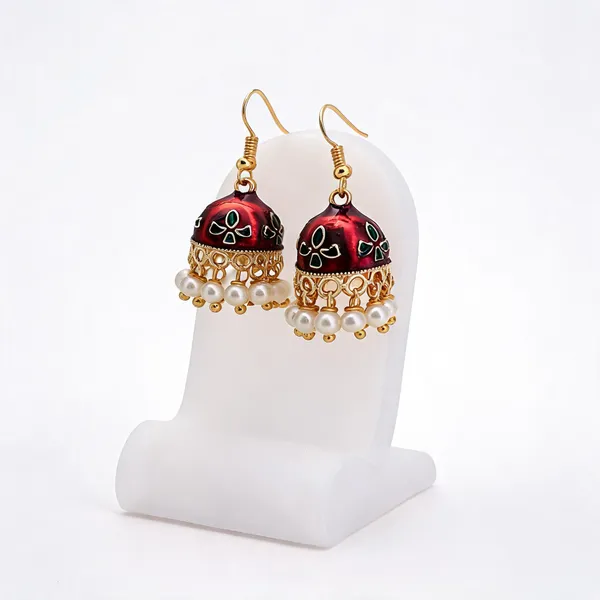 Maroon_Color_Meenakari_Earrings_Featuring_Classic_Traditional_Handmade_Look_-_Maroon_-_Pack_Of_2