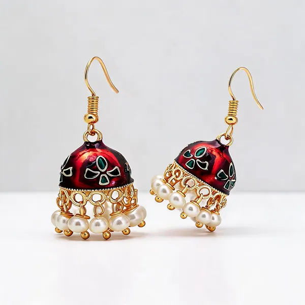 Maroon_Color_Meenakari_Earrings_Featuring_Classic_Traditional_Handmade_Look_-_Maroon_-_Pack_Of_2