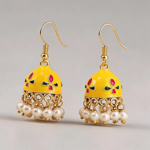 Yellow_Color_Meenakari_Earrings_With_Royal_Ethnic_Handmade_Jewelry_Look_-_Yellow_-_Pack_Of_2