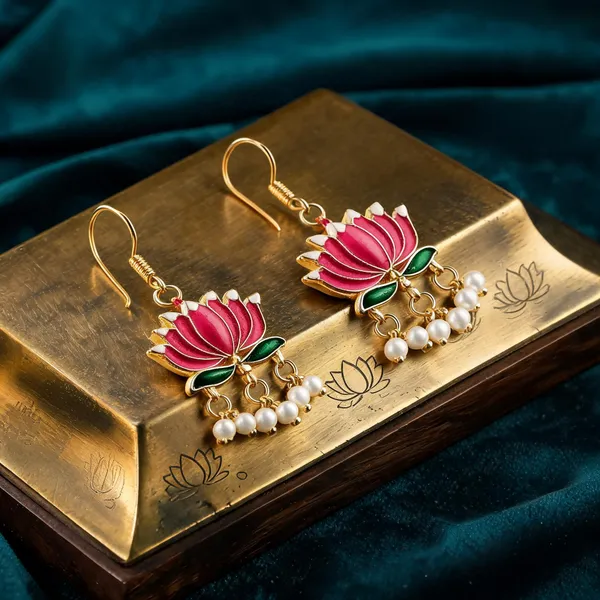 Rani_Color_Beautiful_Lotus_Design_Meenakari_Earrings_Collection_For_Women_And_Girls_-_Rani_-_Pack_Of_3