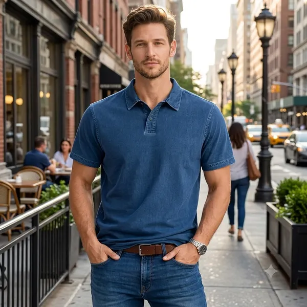 Dark_Blue_Denim_Polo_For_Men