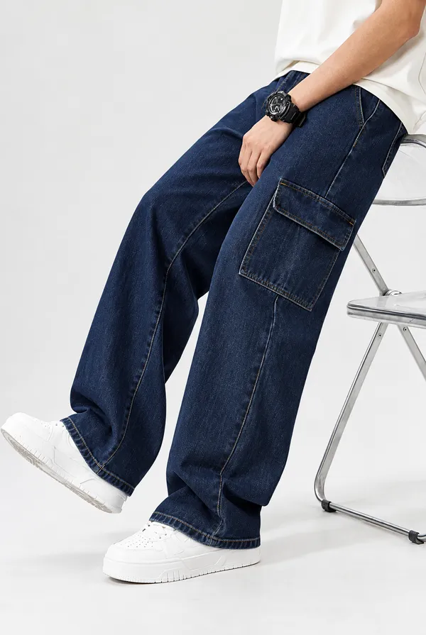Dark_Blue_Denim_Cargo_For_Men