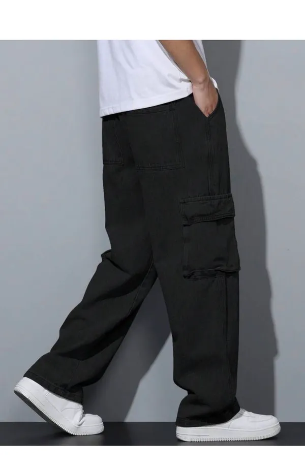 Black_Denim_Cargo_For_Men