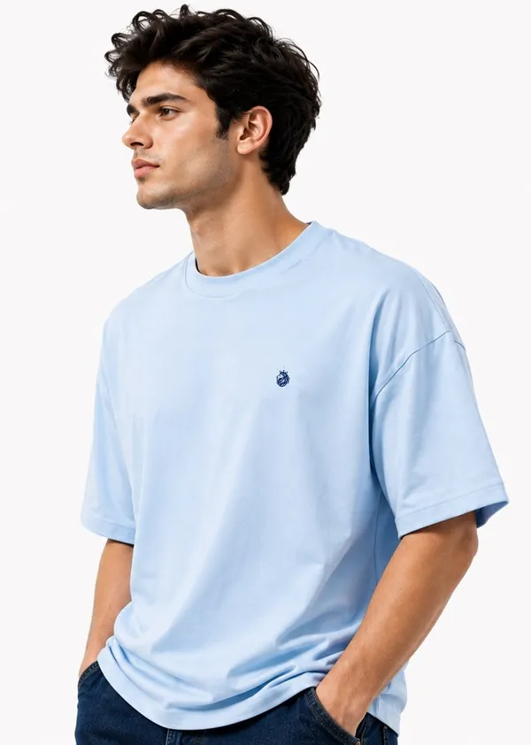 Sky_Blue_French_Terry_Cotton_Oversized_Round_Neck_French_Terry_For_Men