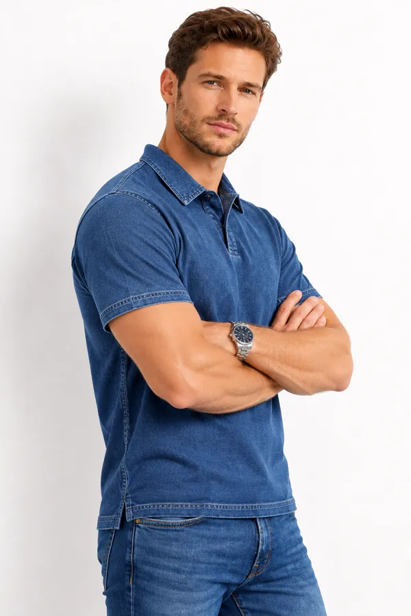Dark_Blue_Denim_Polo_For_Men
