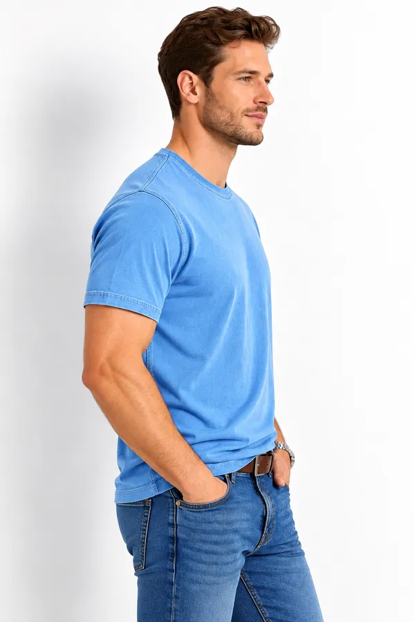 Light_Blue_Denim_T-Shirt_For_Men