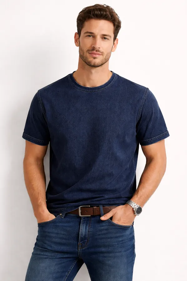Dark_Blue_Denim_T-Shirt_For_Men
