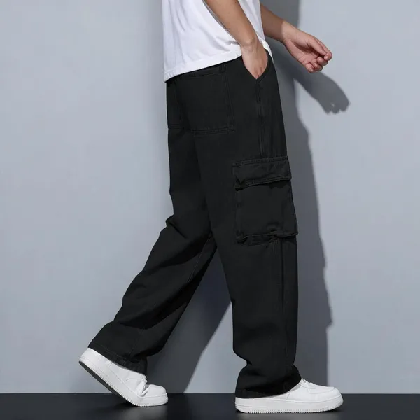 Black_Denim_Cargo_For_Men