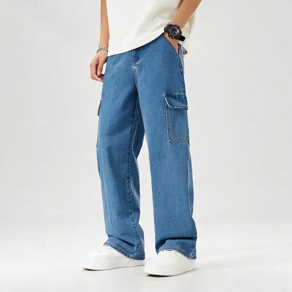 Blue_Denim_Cargo_For_Men