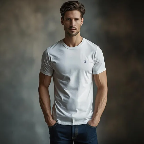 White_Cotton_Regular_Fit_Round_Neck_T-Shirt_For_Men