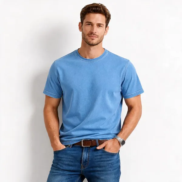 Light_Blue_Denim_T-Shirt_For_Men