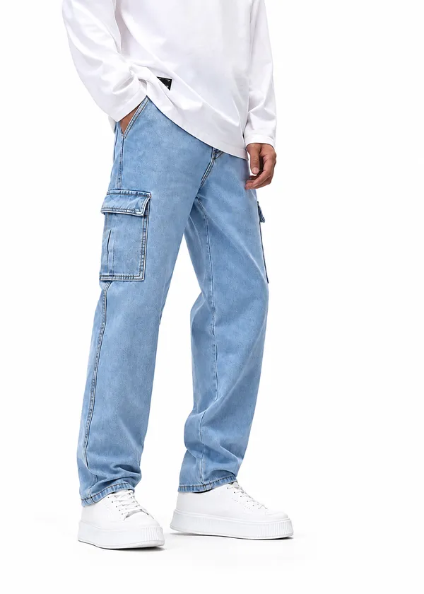 Light_Blue_Denim_Cargo_For_Men