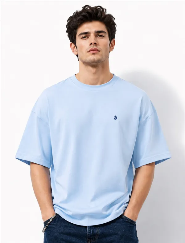 Sky_Blue_French_Terry_Cotton_Oversized_Round_Neck_French_Terry_For_Men
