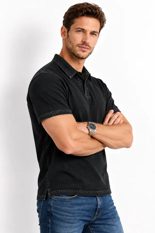 Black_Denim_Polo_For_Men
