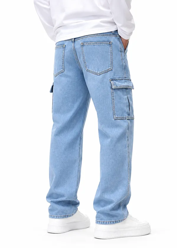 Light_Blue_Denim_Cargo_For_Men