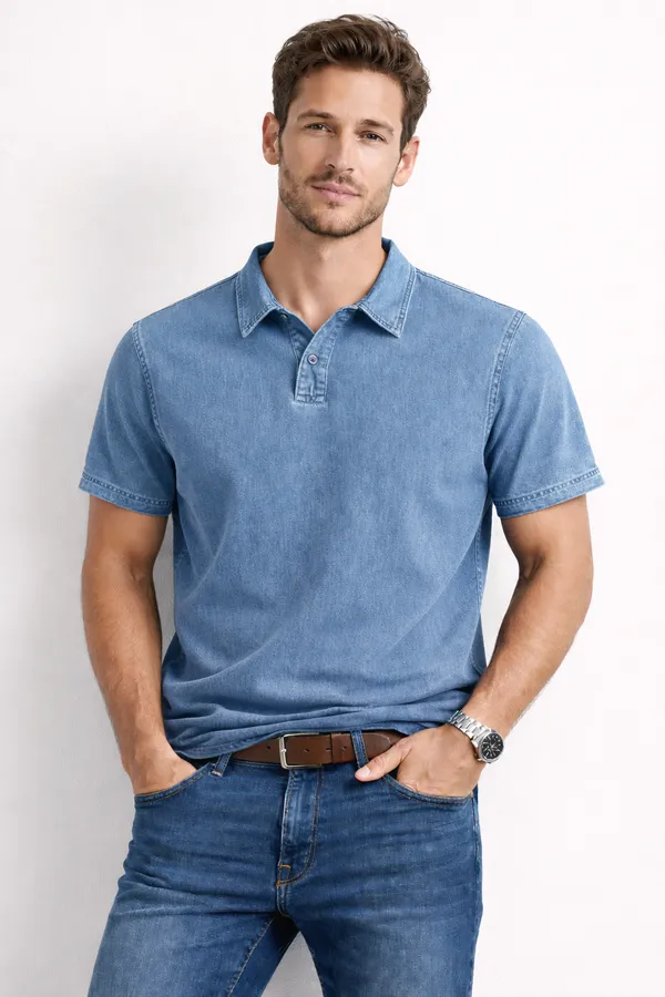 Blue_Denim_Polo_For_Men