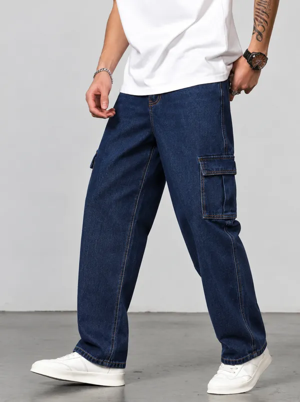 Dark_Blue_Denim_Cargo_For_Men