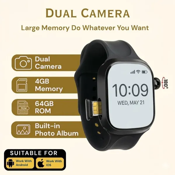 Android_Smartwatch_With_Rotating_Camera_And_4g_Sim_Support