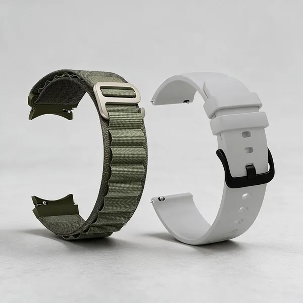 Multicolor_Silicone_&_Stainless_Steel_Watch_Straps_And__Bands_Set_Of_2