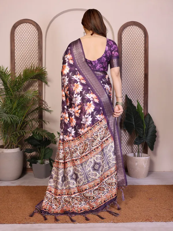 Purple_Printed_Saree_For_Women