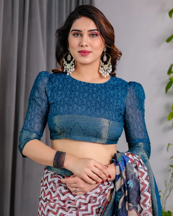 Blue_Printed_Saree_For_Women