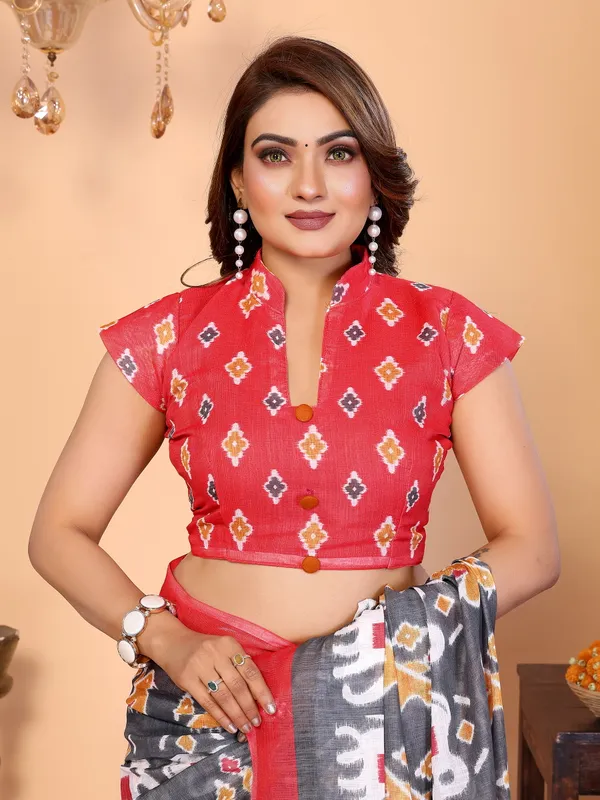 Red_Printed_Saree_For_Women