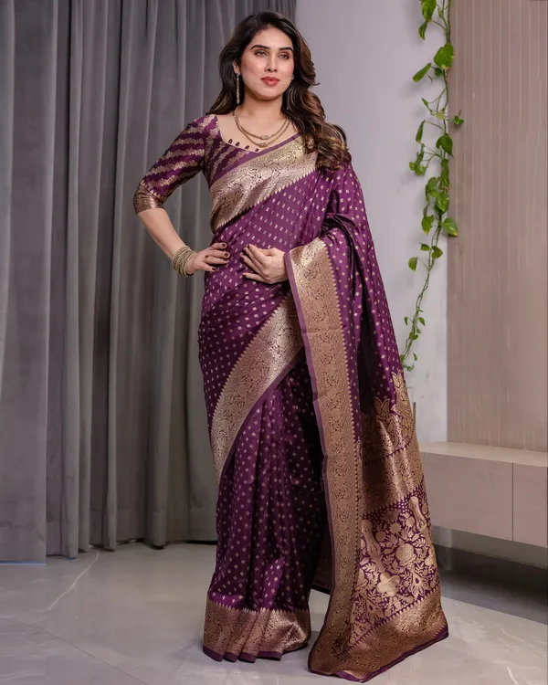 Majestic_Purple_Soft_Lichi_Silk_Saree_With_Gold_Zari_Weaving_&_Ornate_Pallu