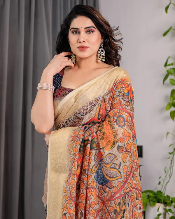 Beige_Printed_Saree_For_Women