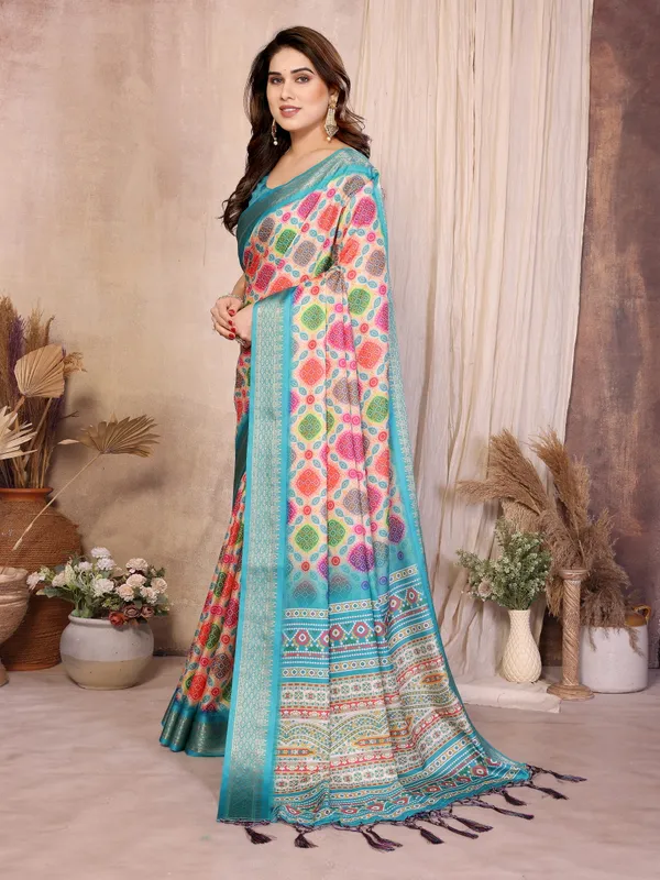 Multicolor_Printed_Saree_For_Women
