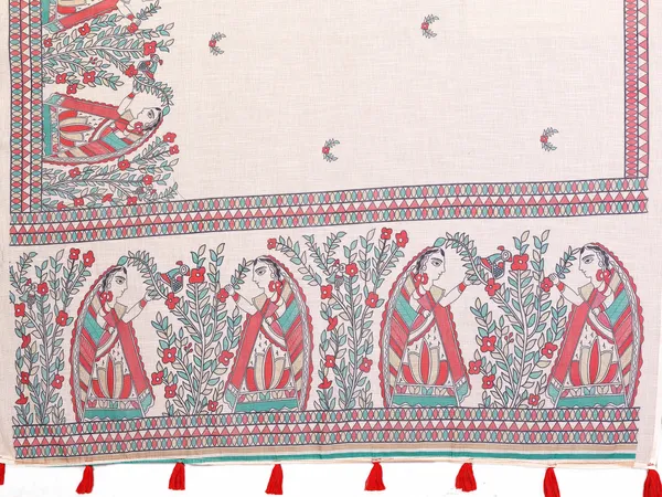 Red_Printed_Saree_Set_With_Blouse_For_Women