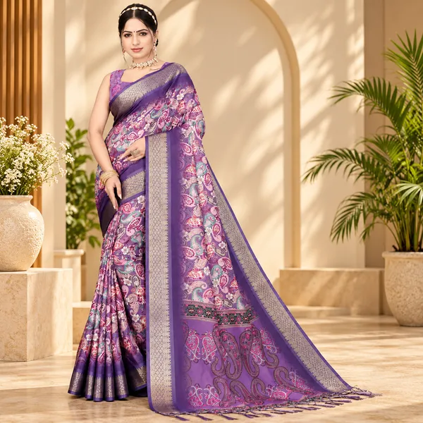 Purple_Paisley_Print_Saree_For_Women