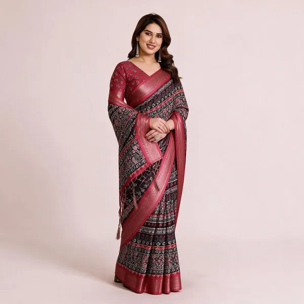 Pink_Printed_Ethnic_Saree_For_Women