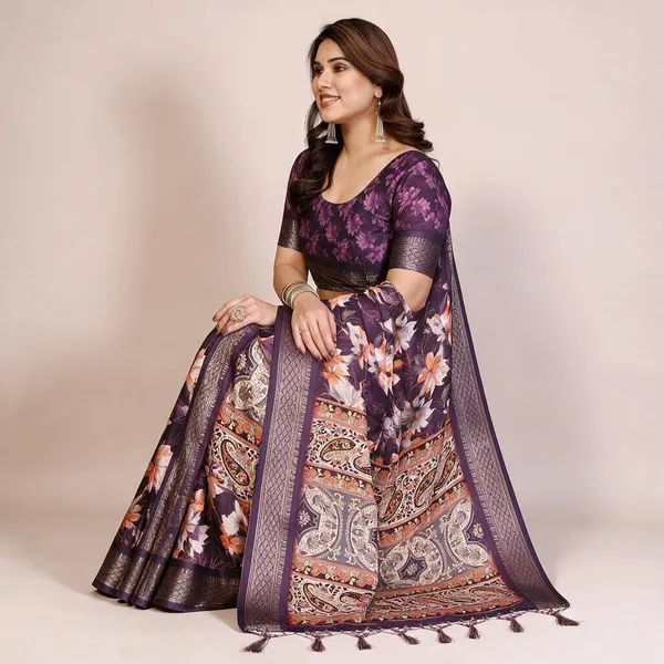 Purple_Printed_Saree_For_Women