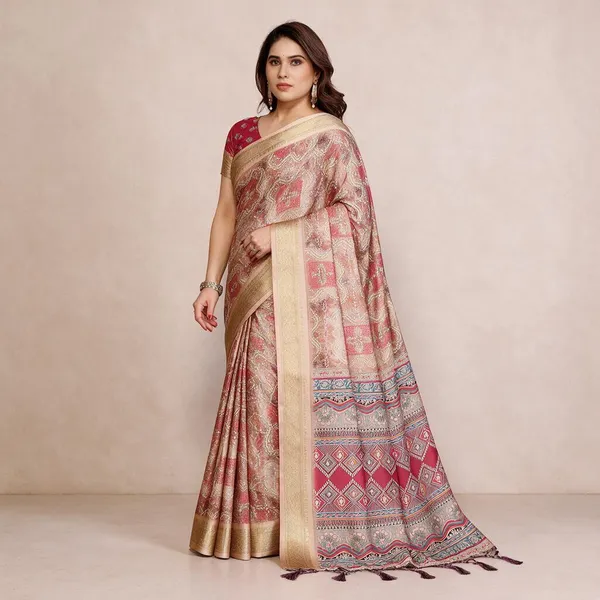 Beige_Printed_Traditional_Saree_For_Women