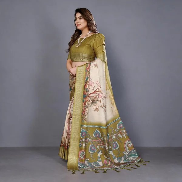 Cream_Printed_Saree_For_Women