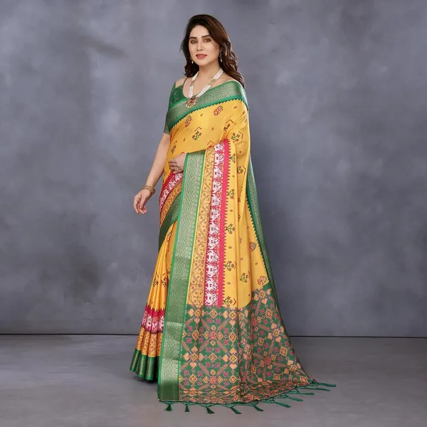 Yellow_Green_Traditional_Saree_For_Women