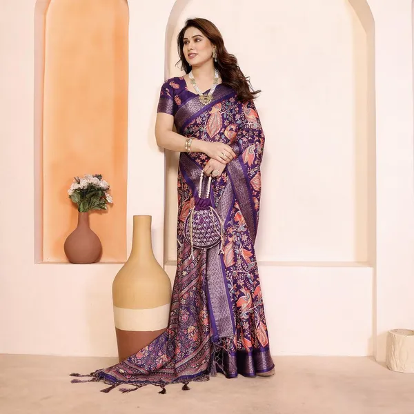 Purple_Printed_Saree_For_Women